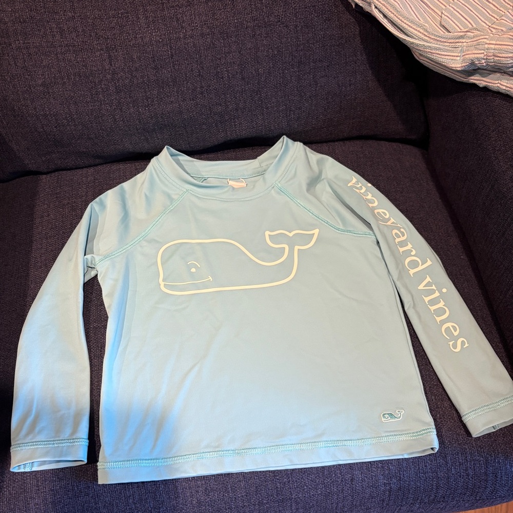 Vineyard Vines Toddler Aqua Whale rash-guard